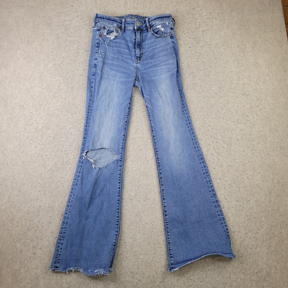 American Eagle Jeans Women's 4 Reg Super High Rise Super Stretch Blue Medium
